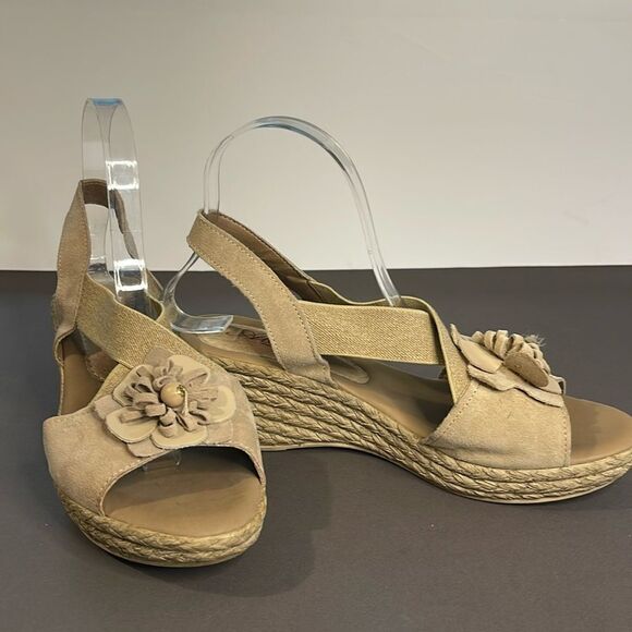 Azura Vera Pelle Leather Wedge Espadrilles - Picture 1 of 9